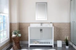 Jussara 2-delige Badkamermeubelset | 100% MDF | Aanrechtblad Van Kwarts | Grijs