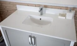 Jussara 2-delige Badkamermeubelset | 100% MDF | Aanrechtblad Van Kwarts | Grijs -Emob 138JSR1342 20 204 096a