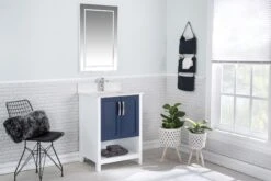 Jussara 2PC Badkamermeubelset | 100% Massief Hout | Kwarts Werkblad | Donkerblauw -Emob 138JSR1346 20 202 8390