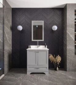 Jussara Badkamermeubelset | 2-delig | Grijs | 100% Hout En Kwarts