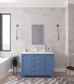 Jussara 2-delige Badmeubelset | Blauw | Kwarts Wastafel | 120cm Badmeubel