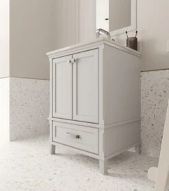 Jussara Badkamermeubelset | 2 Stuks | 100% MDF | Witte Kwarts Counter | Grijze Kleur -Emob 138JSR1374 20 204 8aac