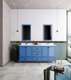 Jussara Badkamermeubelset | Massief Hout | Kwarts Werkblad | Blauw