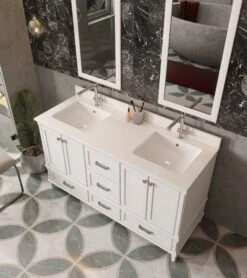 Jussara Badkamermeubelset | 3-delig | Wit | Massief Hout En Kwarts -Emob 138JSR1393 20 202 e596