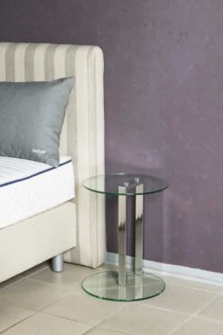 Bijzettafeltje Romelu Rond ø50cm - Chroom/glas -Emob 14795 Milieu 1 2e45