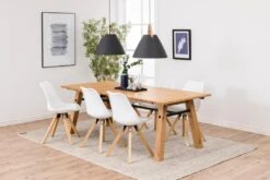 Eetkamerstoel Dima - Lederlook - Wit/ Bruin