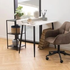 Bureau Jordan 100cm - Wit/zwart