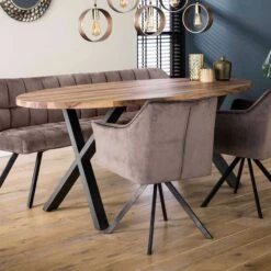 Ovale Eettafel Dahlia 200cm Notenhout