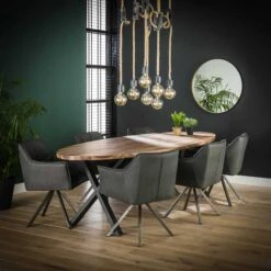 Ovale Eettafel Dahlia 270cm Notenhout -Emob 2044 21 2 04e8