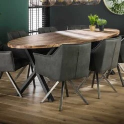 Ovale Eettafel Dahlia 270cm Notenhout
