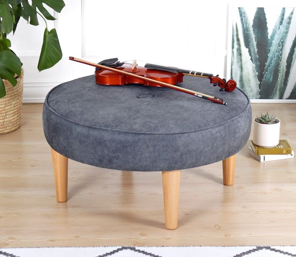 Fluffe Poef | 50 Otton/50% Fluweel | Grijs 2 Fluffe Poef | 50 Otton/50% Fluweel | Grijs - Afbeelding 2