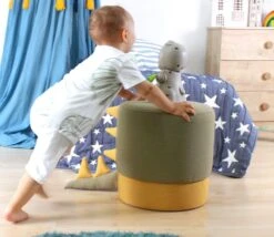 Fluffe Poef | 50% Katoen/Velours | Poten Met PVC-coating | 35 DNS Orthopedische Spons -Emob 209FLF1328 20 203 3688