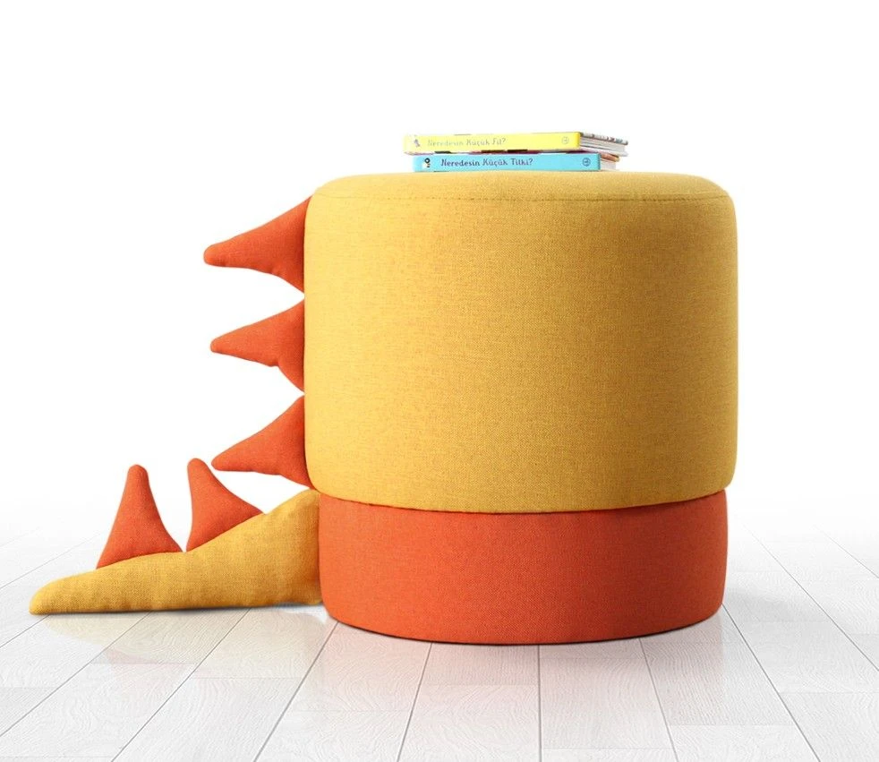 Fluffe Poef - 50% Katoen/50% Fluweel, Poten Met PVC-coating 1 Fluffe Poef - 50% Katoen/50% Fluweel, Poten Met PVC-coating