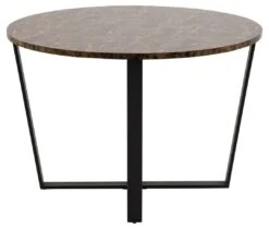 Eettafel Amanda Ø110 - Bruin Marmer/zwart -Emob 222E0918 8A39 4C2C BC7B C0C3D616384A 0222
