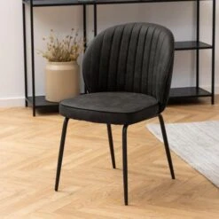 Eetkamerstoel Patri - Antraciet/zwart