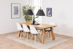 Eetkamerstoel Dima - Lederlook - Wit/ Bruin -Emob 24008A7E F03B 4725 844B AB5FE6895417 90ba