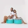 Turquoise Waterdichte Poef - Atelier Del Sofa