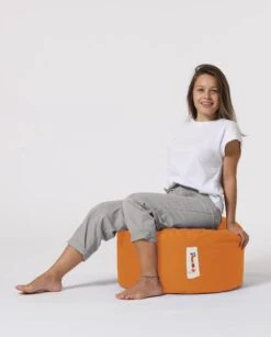 Atelier Del Sofa Poef - Gerecycled Piepschuim Met Hoge Dichtheid | Waterdicht Polyester | Oranje -Emob 248FRN1557 20 208 4704