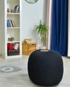 Atelier Del Sofa Poef - 100% Acryl Mesh | Zwart