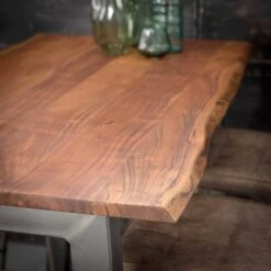 Bartafel Edge 147x80 Met Acaciahout - Bruin/grijs -Emob 2504 15 2 97d5