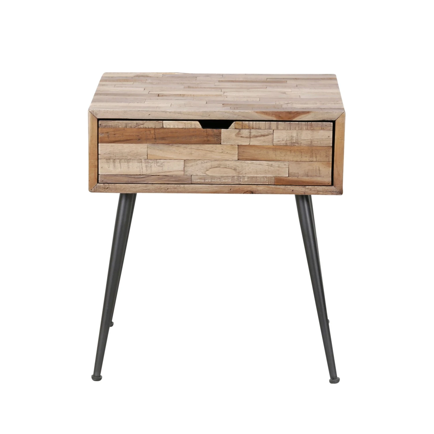 Nachtkastje/bijzettafeltje Teca Industrieel - Teak 3 Nachtkastje/bijzettafeltje Teca Industrieel - Teak - Afbeelding 3