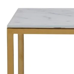 Sidetable Alisma 70x30cm 1 Legplank - Wit Marmer/ Goud -Emob 2F37F894 21CA 4062 A878 FCC0628ABEE5 bf9d