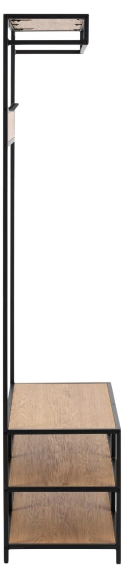 Kapstok Seaford Met 5 Haken En 3 Legplanken - Wilde Eik/zwart -Emob 334BBC26 621D 43CC 8BB3 011B260FFC27 f358