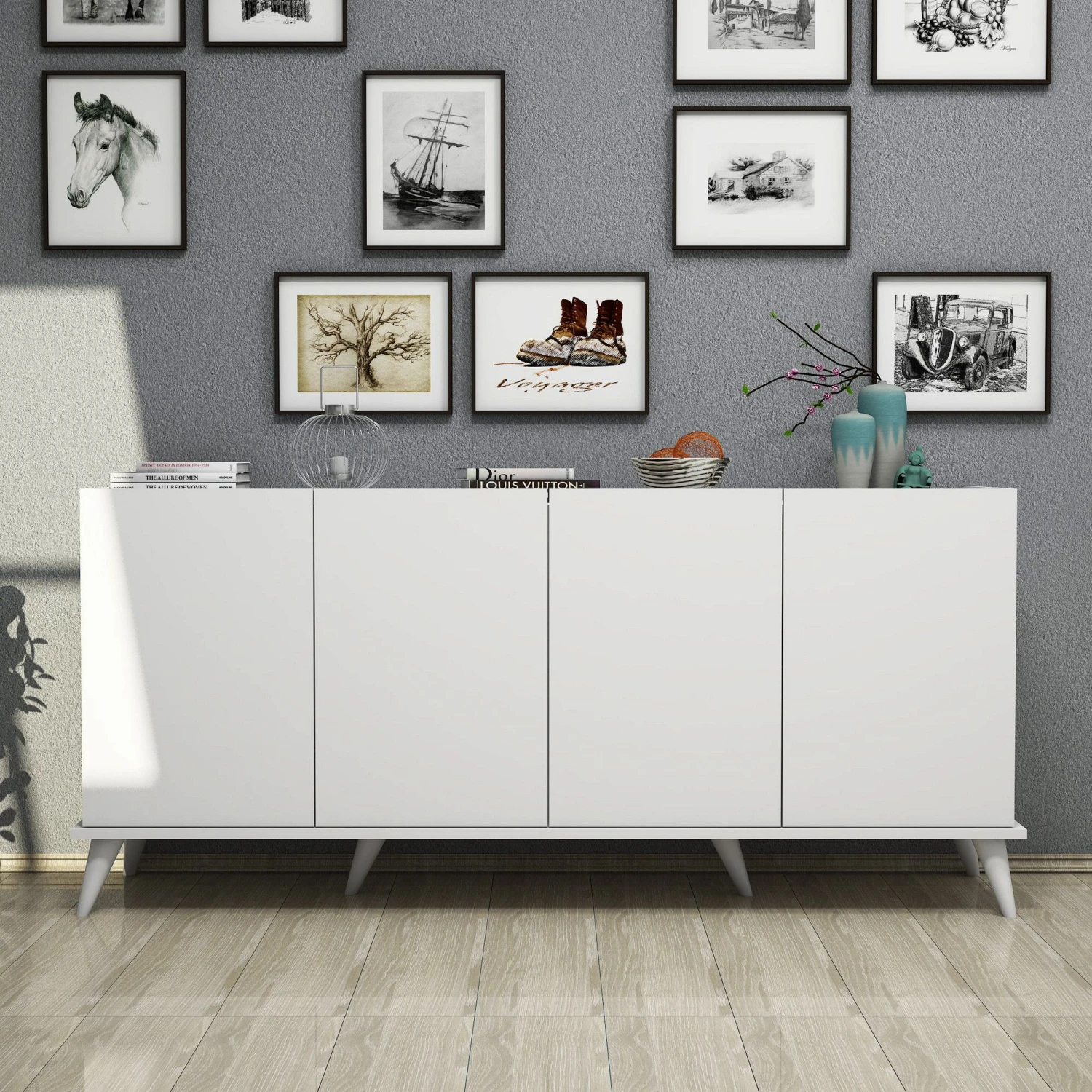Elegant Wit Dressoir Met Veel Opbergruimte 1 Elegant Wit Dressoir Met Veel Opbergruimte
