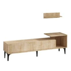 TV-meubel Emerald | 100% Melamine Coating | Eiken | Montage Vereist 9 TV-meubel Emerald | 100% Melamine Coating | Eiken | Montage Vereist -Emob 393MRD1109 20 203 d206