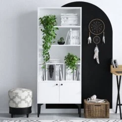 Boekenplank Emerald 60x175x30cm | Witte Afwerking -Emob 393MRD1231 20 203 3524