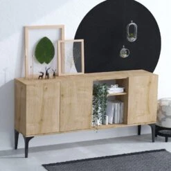 Console Smaragd | 100% Melamine | 150x80x40cm | Saffier Eik -Emob 393MRD1267 20 202 5cf5