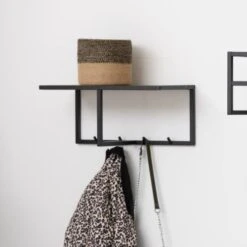 Kapstok Dover 50cm - Zwart/wilde Eik