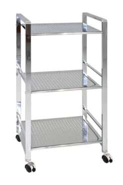 Rek Op Wielen Burak, 3 Legplanken - Grijs -Emob 45237 edf2