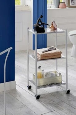 Rek Op Wielen Ayven, 3 Legplanken - Wit/grijs -Emob 45347 Milieu 8af4