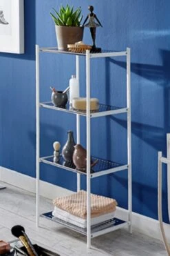 Rek Ayven 4 Legplanken - Wit/grijs 7 Rek Ayven 4 Legplanken - Wit/grijs -Emob 45349 Milieu 9d35