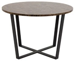 Eettafel Amanda Ø110 - Bruin Marmer/zwart -Emob 465B5BEB 2FDF 4426 B4AB 14AB1287CA5B 3f6a
