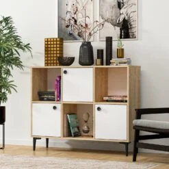 Olivia Dressoir | 100% Melamine |18mm | 120x96x35 | Saffier Eik