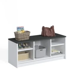 Olivia Schoenenkast | Melamine Coating | Wit Antraciet -Emob 475OLV1801 20 202 c5f1