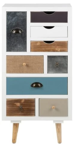 Commode Tiara 48cm, 9 Lades - Wit/multicolor -Emob 48E93FFF 35FC 4AFE 860E 4DD93B05BDF0 6af8