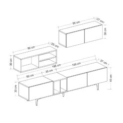 Woody Fashion TV-meubel | 100% Melamine | 18mm Dik | Zwart Wit Eiken -Emob 506MNR1111 20 207 7bef