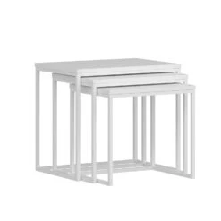 Woody Fashion Nesting Table Set - 3-Delig | Melamine Gecoat | Metalen Frame | Wit -Emob 506MNR1206 20 205 9513