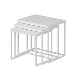Woody Fashion Nesting Table Set - 3-Delig | Melamine Gecoat | Metalen Frame | Wit -Emob 506MNR1206 20 207 ad98