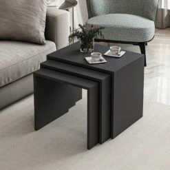 Houten Nesttafels: 3-delige Set | Antraciet -Emob 506MNR1213 20 203 c742