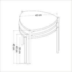 Houten Nesting Tables Set | 3 Stuks | Melamine Gecoat | Metalen Frame | Wit Antraciet Noten -Emob 506MNR1224 20 207 0b2c