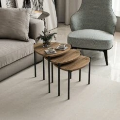 Stijlvolle Woody Fashion Nesting Table - Walnoot | 3-delige Set -Emob 506MNR1225 20 203 99a4