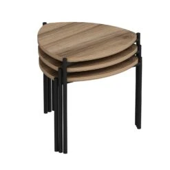 Stijlvolle Woody Fashion Nesting Table - Walnoot | 3-delige Set -Emob 506MNR1225 20 207 e28f