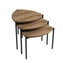 Stijlvolle Woody Fashion Nesting Table - Walnoot | 3-delige Set -Emob 506MNR1225 20 209 093e