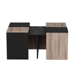WoodyFashion Nesting Table Set | 5Pcs | Melamine Gecoat |18mm | 60x42x60cm | 35x47x35cm | Eiken Zwart -Emob 506MNR1235 20 206 cb34