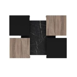 WoodyFashion Nesting Table Set | 5Pcs | Melamine Gecoat |18mm | 60x42x60cm | 35x47x35cm | Eiken Zwart -Emob 506MNR1235 20 207 e8b2