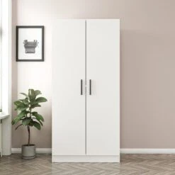 Woody Kledingkast | 18mm Melamine | 90x210x52 | Wit